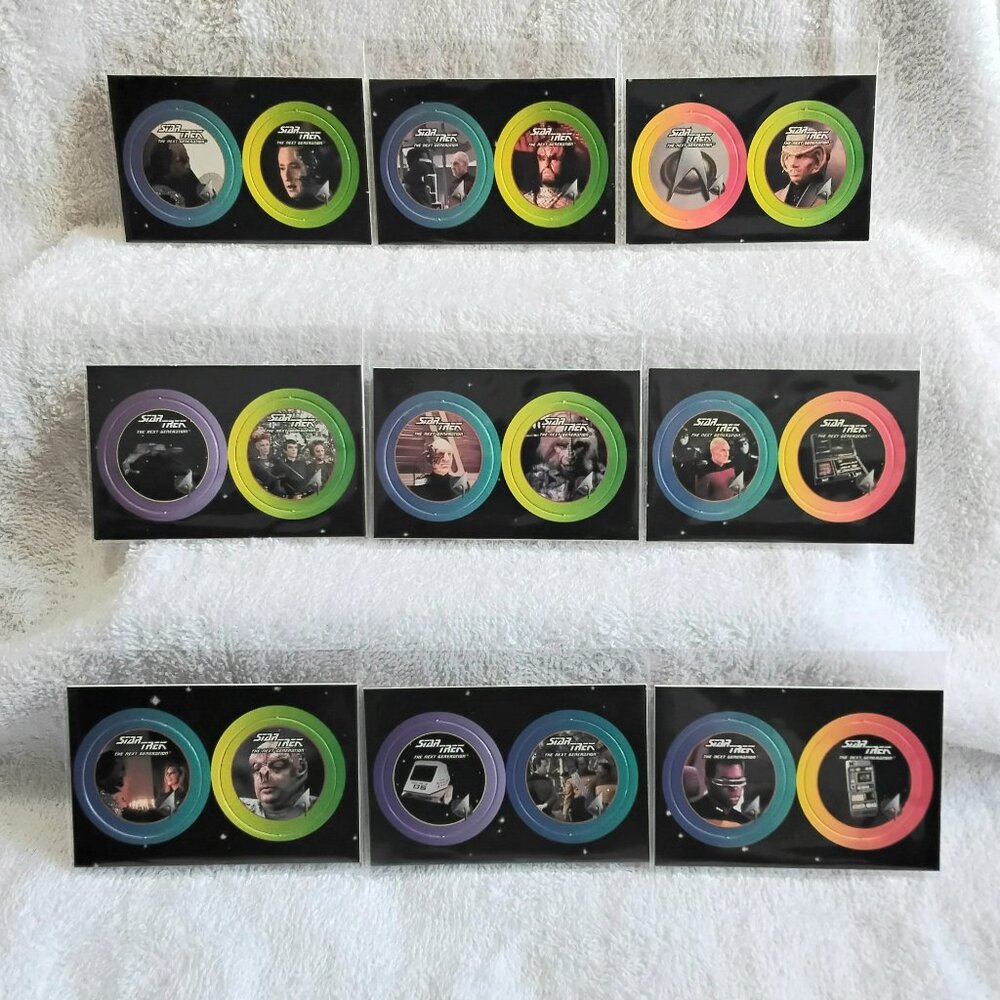3/$25 9 Pairs of 1994 Star Trek TNG POGS (18 POGS Boarded) in Mint Condition!!